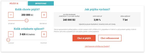 Online kalkulačka od Zonky.cz